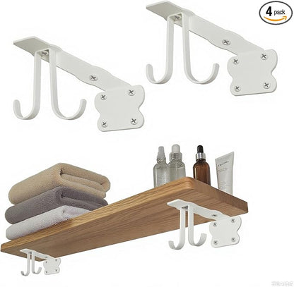 SOGAL Shelf Brackets 8 inch | Heavy Duty | 200LB Extra Storage Utility Hooks - Heavy Duty Shelf Brackets- Invisible DIY Supports for Workshop, 4 Pack