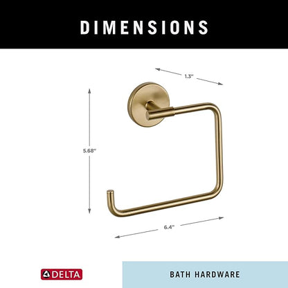 Delta Trinsic Hand Towel Holder Champagne Bronze Towel Racks for Bathroom Wall Square-Towel Ring Holder for Bath-Towel Hanger-for Kitchen,Bathroom Accessories 759460-CZ,(Pack of 3)