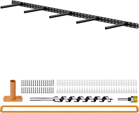 1 Pack Large Shelf Brackets Long Floating Shelf Bracket Invisible Floating Shelf Hardware Heavy Duty Floating Mantel Brackets(56"X6"X1.5" with Tools)
