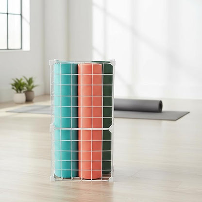Yoga Mat Storage Racks, Home Gym Storage Rack Yoga Mat Holder,for Foam Roller,Yoga Strap,Thick Yoga Mats and Resistance Bands, Workout Equipment Corner Storage Organizer, 12.6"L*8.7"W*24.4"H