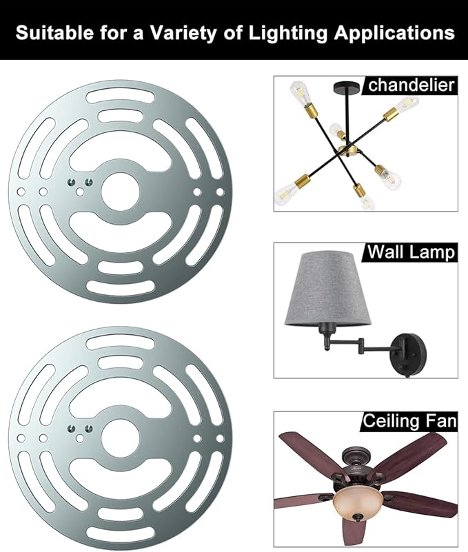 Qc Universal Light Crossbar - 4 Inches Light Fixture Mounting Bracket with Ground Screw and Acorn Cap Nuts for Mount Wall Light, Close to Ceiling Light (2 Pack)