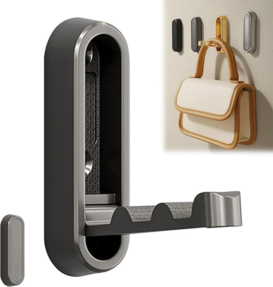 Hooks for Wall - Black Hooks for Hanging, Heavy Duty Wall Hooks, Purse Hook for Wall, No Drill Suction Hooks for Bathroom, Metal Hangers (Grey)