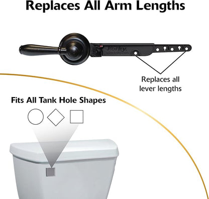 Korky 6081BP Strongarm Tank Lever Universal to Fit Front Angled Side Left and Right Mount Toilets, Oil-Rubbed Bronze, Faucet Style