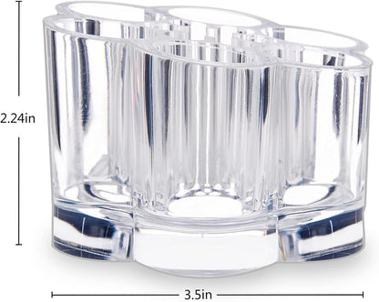 Acrylic Lipstick Holder,Small Flower Clear Compact Chapstick Lip Gloss Liner Nail Brush Organizer with 12 Slots