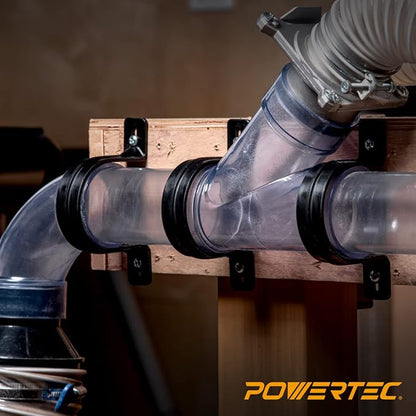 POWERTEC 70319 Hangers for 2-1/2" Dust Collection Hose, Pipes and Dust Collection Fittings with Mounting Screws, 5 PK