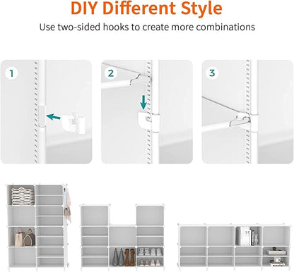 AWTATOS 6 Cube Closet Organizer Storage Shelves Portable Clothes Organizers and Storage Stackable Cubby Shelving for Closet Bedroom Living Room Office White