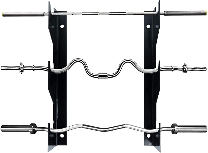 Luwint Barbell Holder Wall Mount, Horizontal 3 Weight Bar Storage Rack