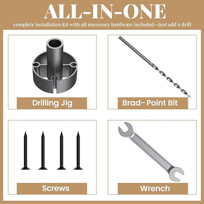 4pcs Heavy Duty Floating Shelf Brackets for 3/4" to 1.75" Boards, Invisible Blind Shelf Support Kit with CNC Drilling Jig, Double-Threaded Rods for DIY Custom Floating Shelves, 125lbs (8 inch-4pcs)