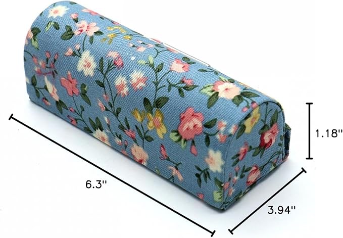 SenseYo 4 Pcs Ladies Floral Lipstick Case Holder with Mirror, Cosmetic Storage Kit Makeup Travel Cases Organizer Bag for Purse