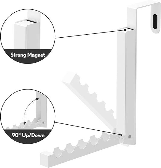 Over The Door Hanger Hooks for Clothes, Over The Door Clothes Drying Rack for Laundry, Heavy Duty Metal Foldable Portable Clothing Hanging Rack (2 Pack)