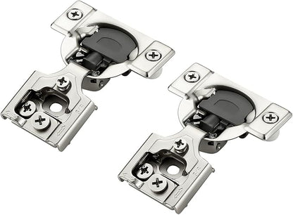20 Pack 10 Pairs 3/8 Inch Overlay Soft Close Hinges for Kitchen Cabinet - Satin Nickel Hidden Stainless Steel Concealed Self Closing