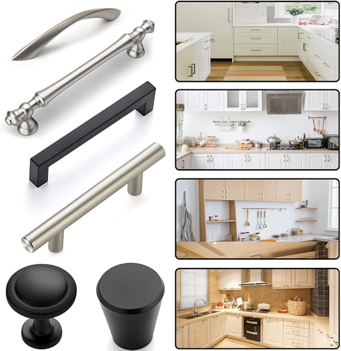 King&Charles Cabinet Hardware Jig, Metal Cabinet Handle Jig + Auto Hole Punch + Point Drill Bits, Use for Handles Knobs Pulls on Drawers/Doors, Wood Drilling Dowelling Guide Set.