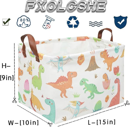 Rectangular Easter Dinosaur Basket,Waterproof kids toy storage box bedroom,Dinosaur Storage Box,kids laundry Basket,Easter Room Decor,Nursery Hamper,Gift Baskets(Dinosaur)