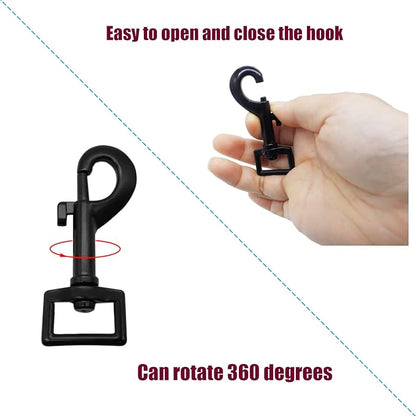 4 Pack Swivel Bolt Snap Hooks Dog Leash Hooks Dog Clips Trigger Snaps for Heavy Duty Pet Leashes & Collar, Flag Clasp, Key Chain Clasp, Pet Buckle,DIY Projec,Single Ended Clip (Black)
