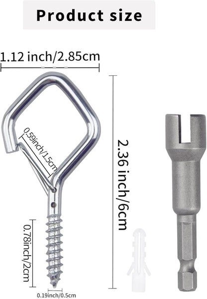 35PCS Eye Screw Hooks for Hanging Heavy Duty with Safety Buckle.Metal Ceiling Hooks for Hanging Plants,Cup,Wind Chime,Bird Feeders,String Lights at Indoor&Outdoor,2.36 Inches Silver