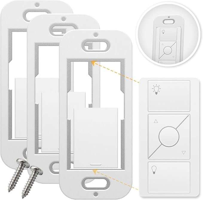 SplashNColor Wallplate Brackets for Lutron Caseta Pico Remote, 3-Pack – Seamless Remote Snap-in Installation Wall Bracket for Lutron Smart Switch, Durable Wall Mount Design for Lutron Pico Remote