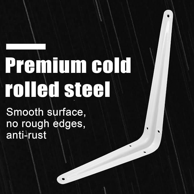 10 Pcs Shelf Brackets, 4 x 5 Inch Heavy Duty Metal Wall Corner Angle Shelving for Wall Hanging Shelves with Wall Anchors and Screws(White)