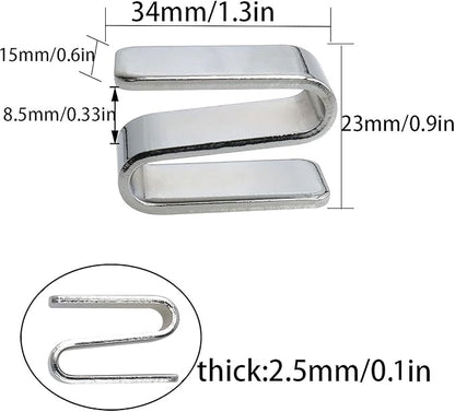 6PCS Wire Shelf S-Hooks W15xH34mm Chrome Plated for Shelf Racks Shelves Cookware Racks Tool Racks Warehouses Shopping Malls Garden Places