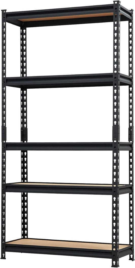 GarveeHome 5 Tier Heavy Duty Storage Shelves, 30 in W x 12 in D x 60 in H Adjustable Metal Shelving Unit, 2000 LBS Capacity, for Garage Organization, Kitchen, Warehouse