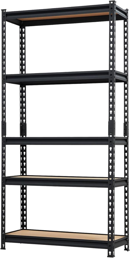 Garage Shelving Heavy Duty Storage Shelves 2000Lbs Capacity, 5 Tier Adjustable Metal Shelving Unit 30" W x 12" D x 60" H, Industrial Utility Rack for Kitchen Pantry