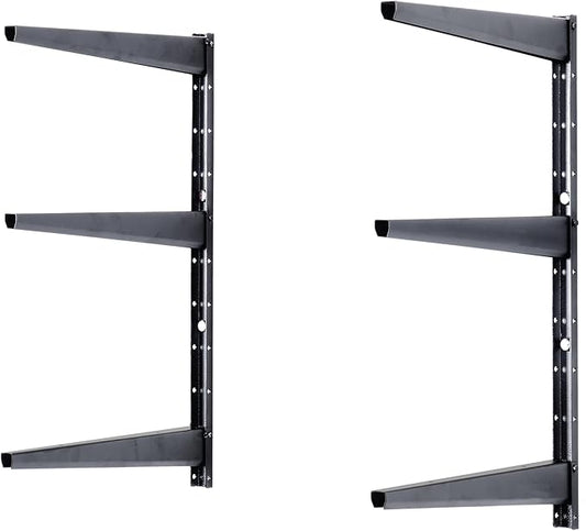 Minimalistic Black Shelf Brackets by Delta Cycle, Set of 6 Fully Adjustable 12-inch Heavy Duty Shelf Brackets, Holds Up to 480 lbs, Modern Shelf Bracket for Wood Shelves