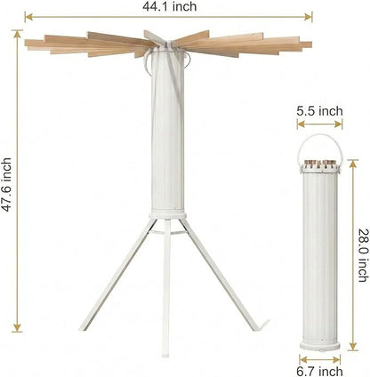 Clothes Drying Rack Foldable, Laundry Drying Rack Clothing with 16 Wooden Rods and 3 Aluminum Legs, Ideal for Versatile Indoor and Outdoor Use in Apartment, RV, Balcony and Bedroom.