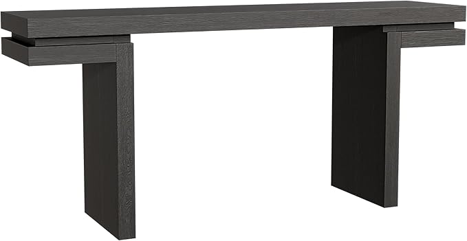 66" Extra Wide Real Wood Veneered Console Table,Minimalist Sofa Behind Couch Table for Entryway,Hallway,Living Room,Home Office,Black