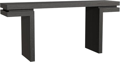 66" Extra Wide Real Wood Veneered Console Table,Minimalist Sofa Behind Couch Table for Entryway,Hallway,Living Room,Home Office,Black