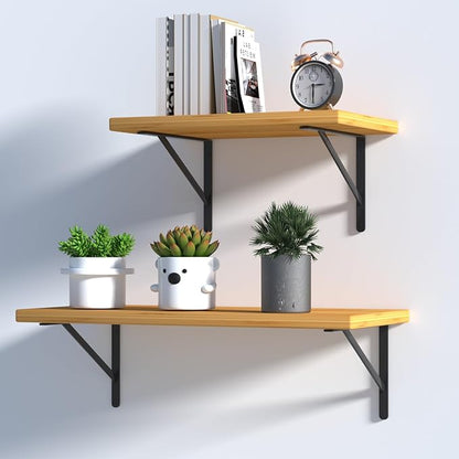 32 Pack L16 x H 10" Black Heavy Duty Shelf Brackets with Screws Metal Shelf Brackets Shelf Support Angle Brackets for Shelves L Brackets Heavy Duty Floating Shelf