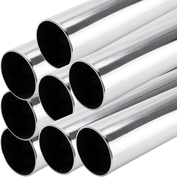 94" HEAVY DUTY Round Closet Rod | 32mm Diameter | Polished Chrome Clothes Pole | 8 Pack