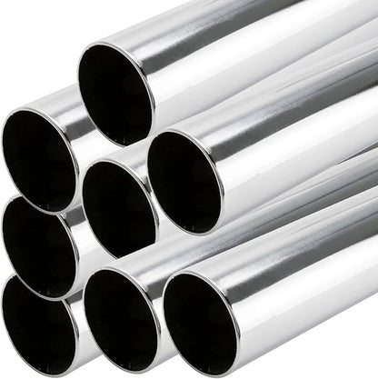 72" HEAVY DUTY Round Closet Rod | 32mm Diameter | Polished Chrome Clothes Pole | 8 Pack