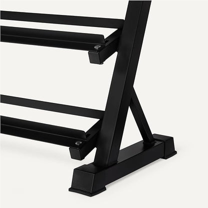 Amazon Basics 3-Tier Adjustable Dumbbell Weight Rack, Sturdy Steel Stand Only, Black