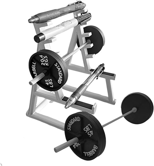 Squat Rack Pen Holder, Barbell Gym Themed Desk Organizer, Barbell Weight Rack for Pens & Pencils, Office Desk Funny Mini Pen Organizer