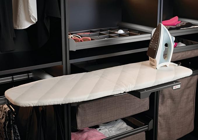 Häfele Ironing Board Shelf-Mounted, Folding, Made of Steel, Slate (RAL 7022) (581)