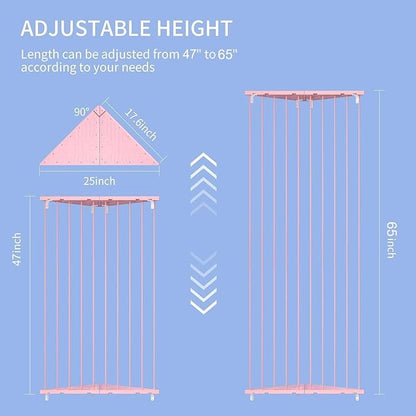 Stuffed Animal Storage Shelf Organizer(Patented) - Corner Stuffed Animal Holder Length Adjustable - Wall Plush Storage for Nursery Playroom Bedroom Kids Room (Pink, Extra Large)