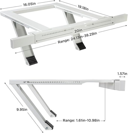 Ivation Air Conditioner Support Bracket, No Tools or Drilling Required - Easy to Install Window AC Mount - Heavy Duty Steel, Holds Up to 200lbs - Fits Single Or Double Hung Windows 19.25H by 17.25L