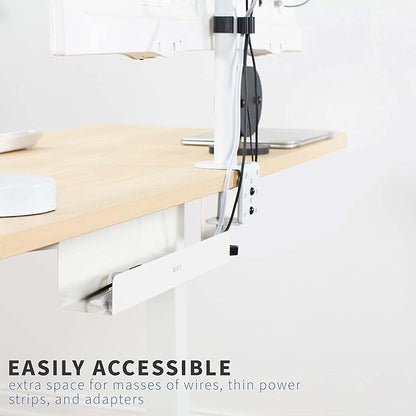 VIVO Under Desk 17 inch Cable Management Tray, Cord Organizer, Home Office Desk Accessories, White, DESK-AC06-1CW