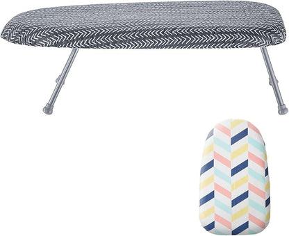 VEVOR Tabletop Ironing Board 23.4 x 14.4, Small Iron Board with Heat Resistant Cover and 100% Cotton Cover, Mini Ironing Board with 7mm Thickened Needle Cotton Layer for Small Spaces, Travel Use