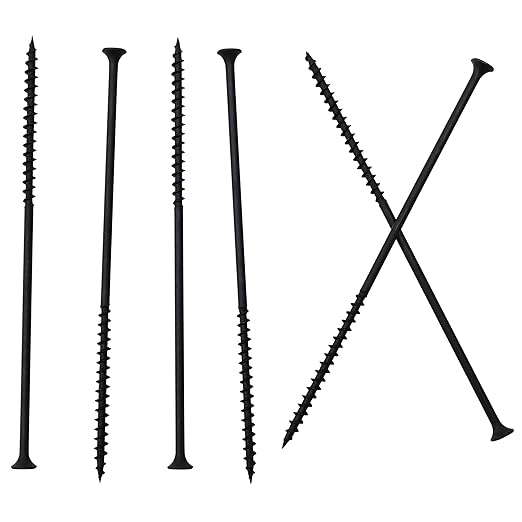 40pcs #10 × 6 inch High Hardness Drywall Screws, Black, Coarse Thread, Phillips Drive, Bugle Head, Black Wood Screws, Long Screws, Wood and More