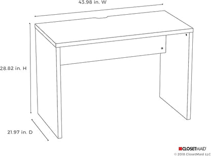 ClosetMaid 43.8 in. W Home Office Desk for Computer, Laptop, Writing, Study with Modern, Simple Style, Black Walnut Wood Finish