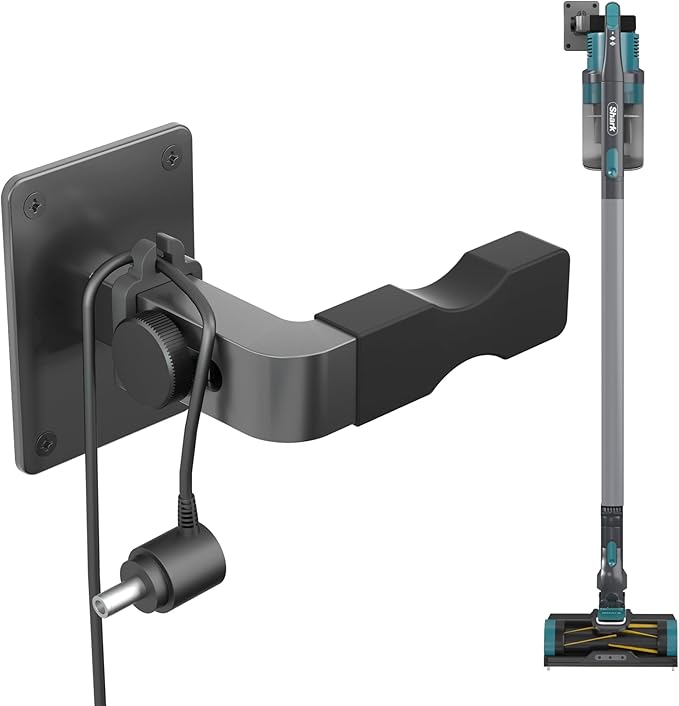 Adjustable Vacuum Wall Mount for Shark Vacuum Shark Cordless Vacuum Wall Mount Compatible for Dyson V7 V8 V10 V11 V12 V15 Shark IX141 IZ562H IZ682H IZ361H IZ462H IZ163H IZ363HT IZ483H (Grey+Clip)