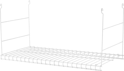 Rubbermaid Universal Closet Custom Wire Hanging Storage Shelf Durable Steel Clothes Rack Accessory Attachment, 24 Inch Long, 2 Pack, White