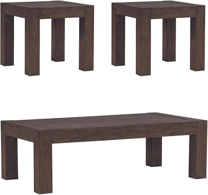 Liberty Furniture Cascade Falls Living Room 3 Piece Set - Cocktail Table, 2 Square End Tables - Satin Espresso