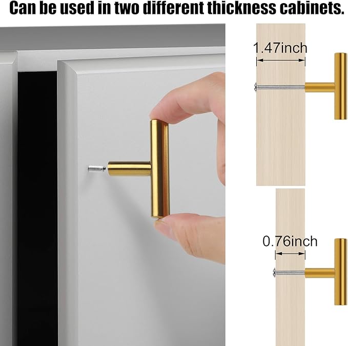 Romeda 12 Pack Gold Cabinet Knobs, 2in Single Hole Cabinet Hardware with Screws 1in & 1.5in, Gold Drawer Pulls for Kitchen Bedroom Furniture