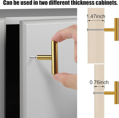 Romeda 12 Pack Gold Cabinet Knobs, 2in Single Hole Cabinet Hardware with Screws 1in & 1.5in, Gold Drawer Pulls for Kitchen Bedroom Furniture