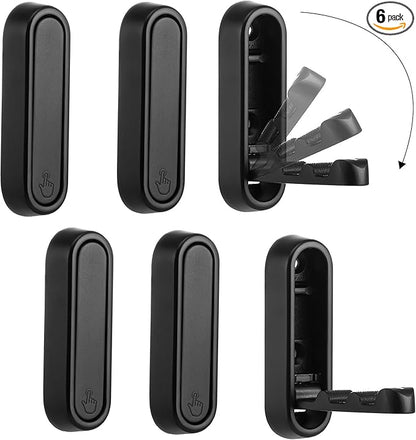 Folding Coat Hooks, 6 Pcs Foldable Black Wall Hooks Heavy Duty Foldable Hook Bathroom Towel Hooks Robe Hooks Wall Mounted for Hanging Coat Towels Clothes Hat Bags Keys