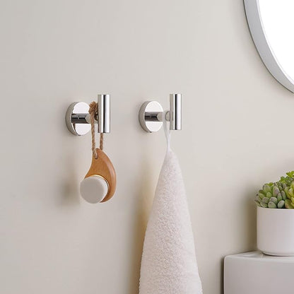 KES SUS 304 Stainless Steel Coat Hook Towel Robe Clothes Hook for Bath Kitchen Garage Heavy Duty Wall Mounted, Polished Finish 2 Pack, A2164-P2