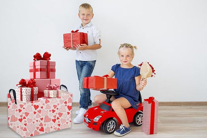 Sanjiaofeng Rectangular Valentine's Day Basket Love Storage Bins,Girls Storage Basket with Handles.Clothers,Books,Kid's Gifts Bins. (Colorful Love)