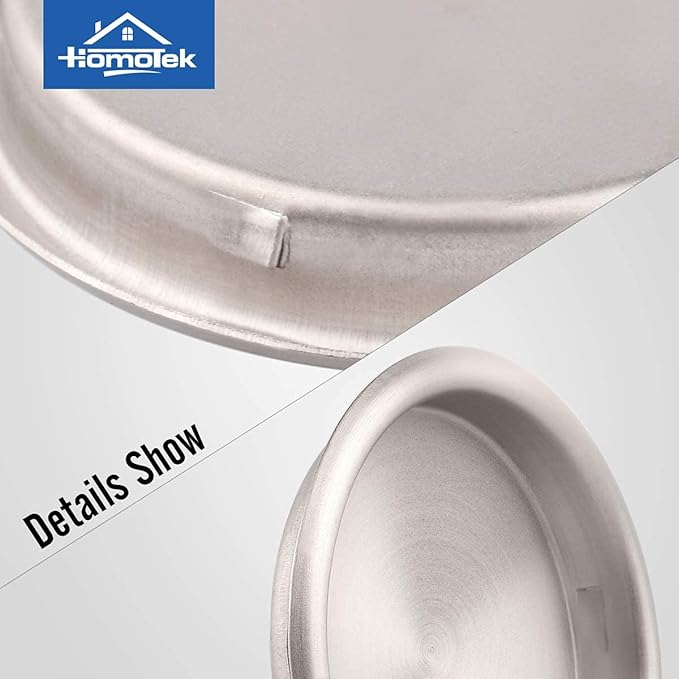 HOMOTEK 4 Pack Closet Door Finger Pull 2-1/16”, Easy Snap in Installation, Satin Nickel Finish,Fits a 5/16”Depth x 2-1/16" Diameter Opening Hole