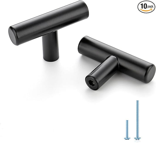 JOY DECOR 10 Pack 2 Inch Cabinet Pulls Kitchen Cabinet Handles with Single Hole Matte Black Cabinet Hardware Stainless Steel Kitchen Drawer Pulls for Cabinets Cupboard,Wardrobe